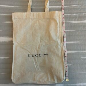 Gucci 100 Cotton Tote Bag Cream Logo Shopping Bag